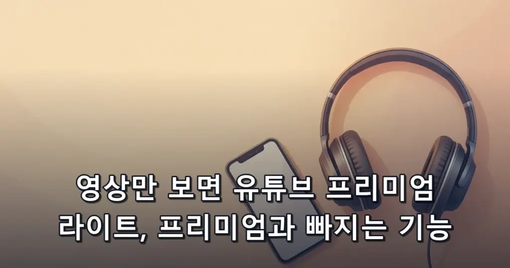 영상만 보면 유튜브 프리미엄 라이트, 프리미엄과 빠지는 기능