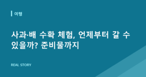사과·배 수확 체험, 언제부터 갈 수 있을까? 준비물까지