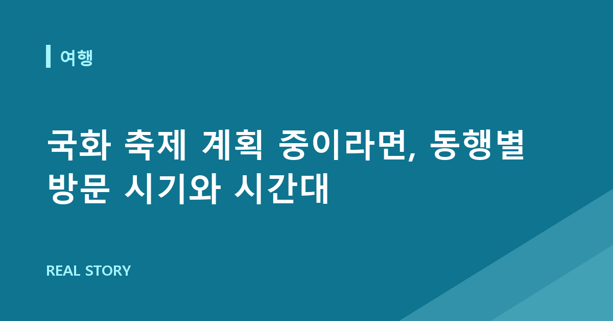 국화 축제 계획 중이라면, 동행별 방문 시기와 시간대