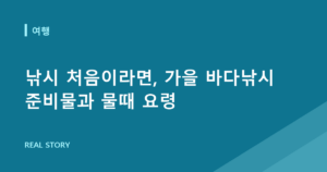 낚시 처음이라면, 가을 바다낚시 준비물과 물때 요령