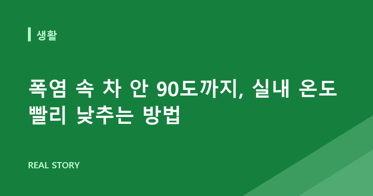 폭염 속 차 안 90도까지, 실내 온도 빨리 낮추는 방법
