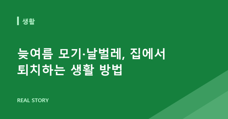 늦여름 모기·날벌레, 집에서 퇴치하는 생활 방법