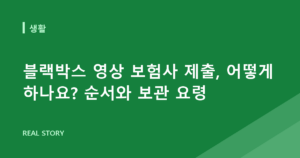 블랙박스 영상 보험사 제출, 어떻게 하나요? 순서와 보관 요령