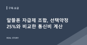 알뜰폰 자급제 조합, 선택약정 25%와 비교한 통신비 계산