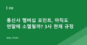 통신사 멤버십 포인트, 아직도 연말에 소멸될까? 3사 현재 규정